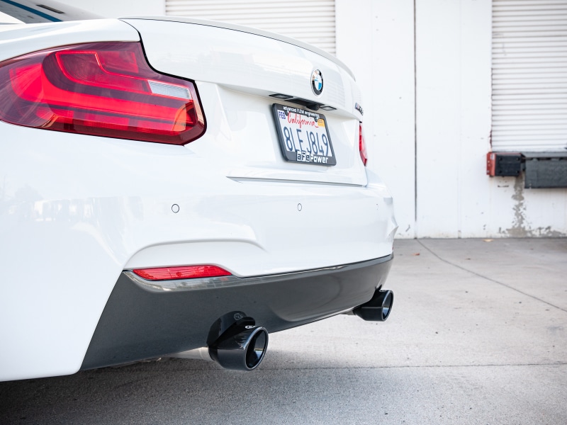 aFe MACH ForceXP 3IN to 2.5IN 304SS Cat-Back Exhaust System w/ Black Tips 14-16 BMW M235i (F22/23) - Image 4