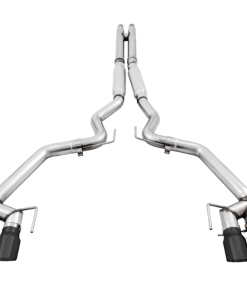 Alternative view of AWE Tuning 2018+ Ford Mustang GT (S550) Cat-back Exhaust - Track Edition (Quad Diamond Black Tips)