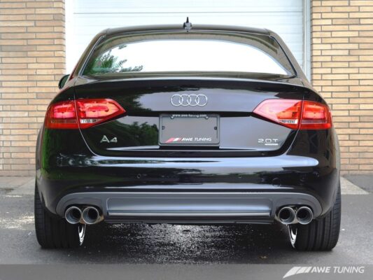 Alternative view of AWE Tuning Audi B8 A4 Touring Edition Exhaust - Quad Tip Diamond Black Tips