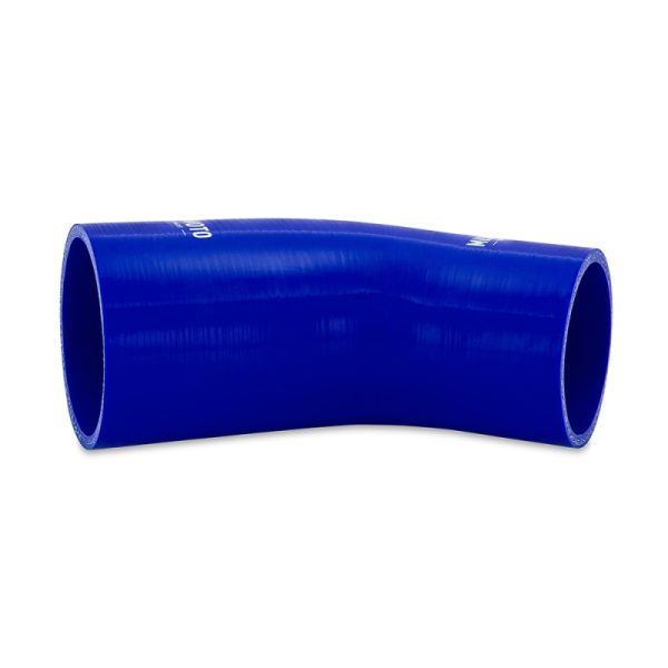 Alternative view of Mishimoto Silicone Reducer Coupler 45 Degree 3in to 3.25in - Blue