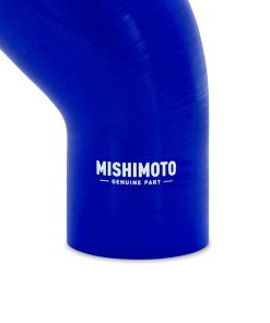 Alternative view of Mishimoto Silicone Reducer Coupler 45 Degree 3in to 4in - Blue
