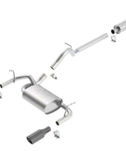 Borla 12-16 Jeep Wrangler 3.6L AT/MT 4DR 4WD S SQ RL AC SR 2.5in 2in TIP 3.5inx3.28in Black Chrome