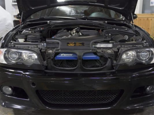 Alternative view of aFe MagnumFORCE Intakes Scoops AIS BMW 3-Series/ M3 (E46) 01-06 L6 - Matte Blue