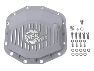 Alternative view of aFe 21-22 RAM 1500 TRX HEMI V8 6.2L(sc) Street Series Rear Differential Cover Raw w/ Machined Fins