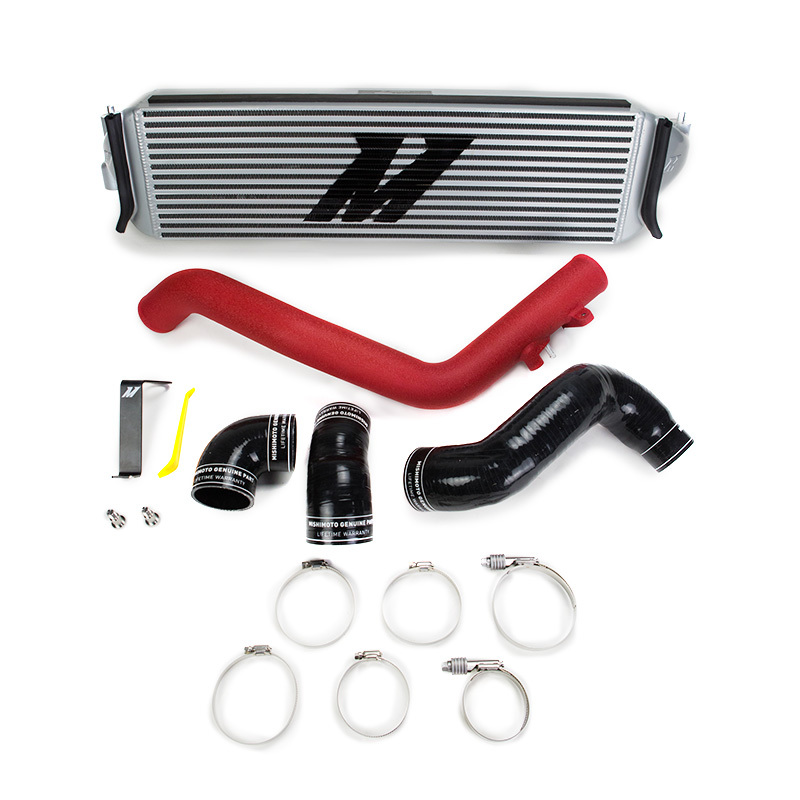 Mishimoto 2017+ Honda Civic Type R Intercooler Kit - Silver Intercooler Red Piping - Image 3