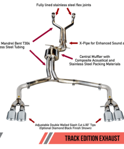 AWE Tuning Audi C7 / C7.5 S7 4.0T Track Edition Exhaust - Chrome Silver Tips