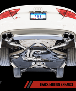 Alternative view of AWE Tuning Audi C7 / C7.5 S7 4.0T Track Edition Exhaust - Chrome Silver Tips