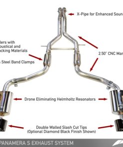 AWE Tuning Porsche Panamera S/4S Touring Edition Exhaust System - Polished Silver Tips
