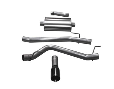 Alternative view of Corsa 2020 Jeep Gladiator JT 3.6L, Single Side Exit Cat-Back Exhaust System w/ Single 4in Black Tip