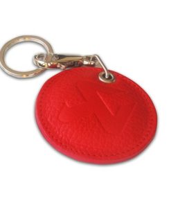 Akrapovic Round Leather Keychain - red