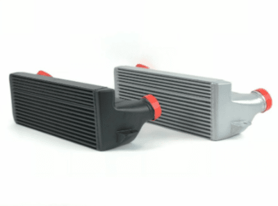 Alternative view of CSF 04-13 BMW 335i/xi (E90/E91/E92/E93) High Performance Stepped Core Bar/Plate Intercooler - Black