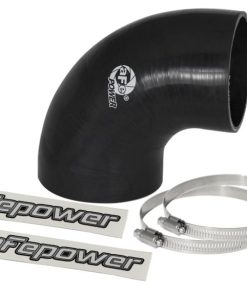 Alternative view of aFe Magnum FORCE CAI Univ. Silicone Reducing Coupler (4in. to 3.5in. ID) 90Deg. Elbow - Black