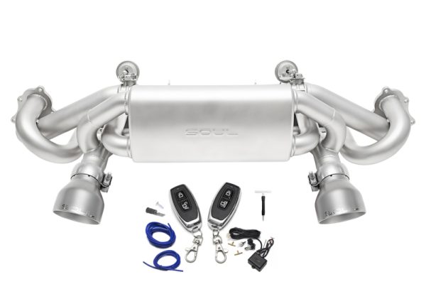 SOUL 2020+ Porsche 718 GT4 / Spyder / GTS 4.0L Valved Exhaust - Signature Straight Cut Tips - w/ VC