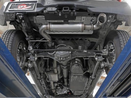Alternative view of aFe Apollo GT 3in 409 SS Cat-Back Exhaust 2021 Ford Bronco L4-2.3L (t)/V6-2.7L (tt) w/ Black Tip