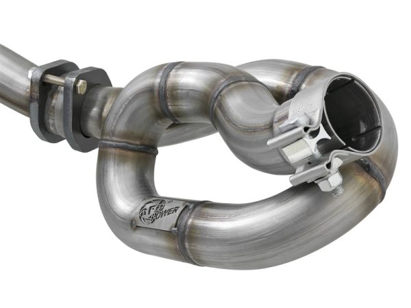 Alternative view of aFe POWER Twisted Steel Y-Pipe w/ Loop Relocation Pipe 12-18 Jeep Wrangler (JK) V6 3.6L