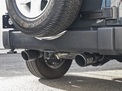 Alternative view of aFe Rebel Series 2.5in 409 SS Axle-Back Exhaust w/ Black Tips 2007+ Jeep Wrangler (JK) V6 3.6L/3.8L