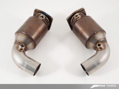 Alternative view of AWE Tuning Porsche 997.2TT Performance High Flow Cat Sections for OE Muffler