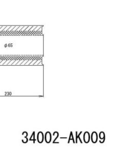 Alternative view of HKS UNIVERSAL EX H/M SUS 130-65 w/o tail (MOQ: 8pcs)