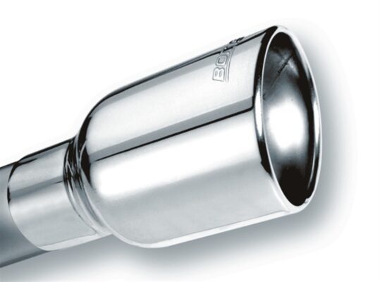 Alternative view of Borla Universal Polished Tip Single Oval Rolled Angle-Cut w/Clamp (inlet 2 1/2in. Outlet 4 1/4 x 3 1