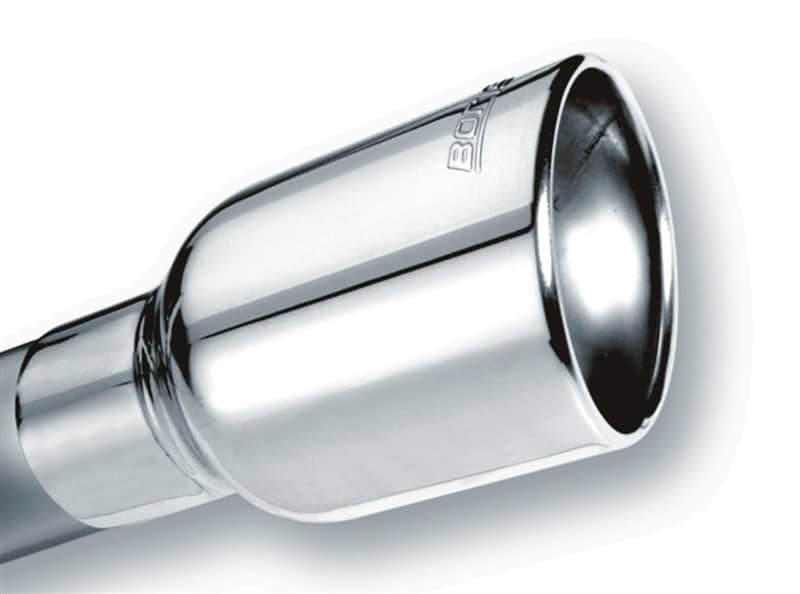 Borla Universal Polished Tip Single Oval Rolled Angle-Cut w/Clamp (inlet 2 1/2in. Outlet 4 1/4 x 3 1 - Image 2
