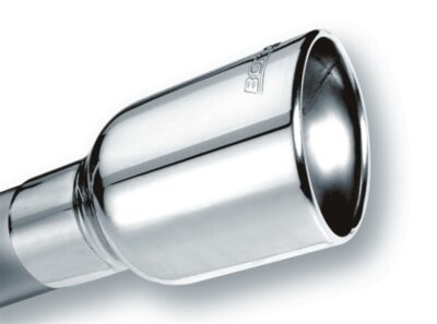 Alternative view of Borla Universal Polished Tip Single Round Rolled Angle-Cut w/Clamp (inlet 2 1/2in. Outlet 4 x 4in) *