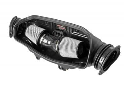 Alternative view of aFe 2020 Corvette C8 Track Series Carbon Fiber Cold Air Intake System With Pro DRY S Filters