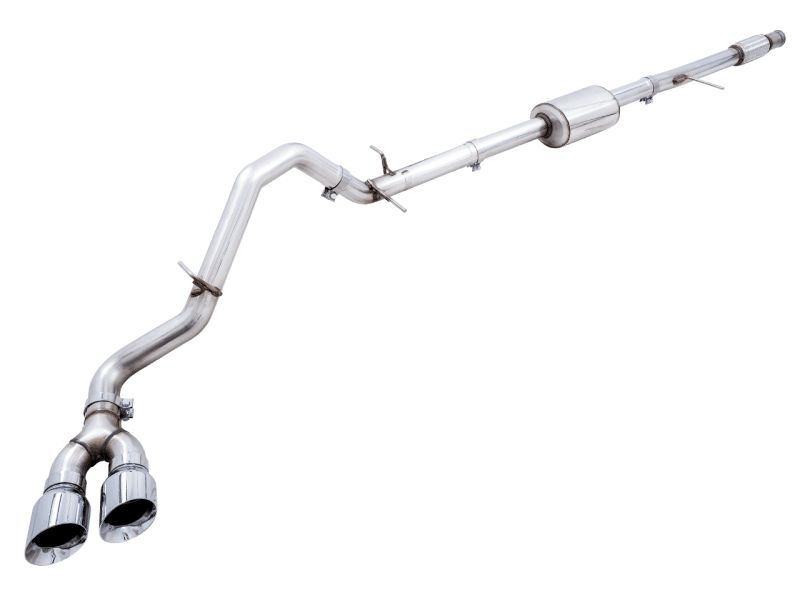 AWE Tuning 4th Gen GM 1500 5.3L 0FG Catback Dual Side Exit (Flat Bumper) - Chrome Tips - Image 2