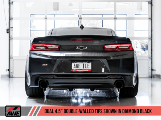 Alternative view of AWE Tuning 16-19 Chevrolet Camaro SS Axle-back Exhaust - Touring Edition (Diamond Black Tips)
