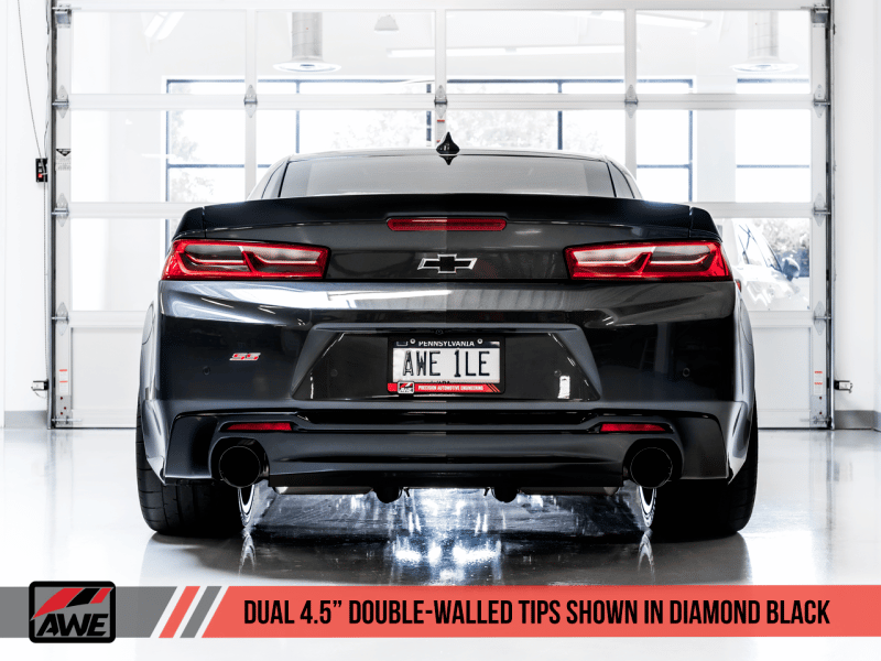 AWE Tuning 16-19 Chevrolet Camaro SS Axle-back Exhaust - Touring Edition (Diamond Black Tips) - Image 2