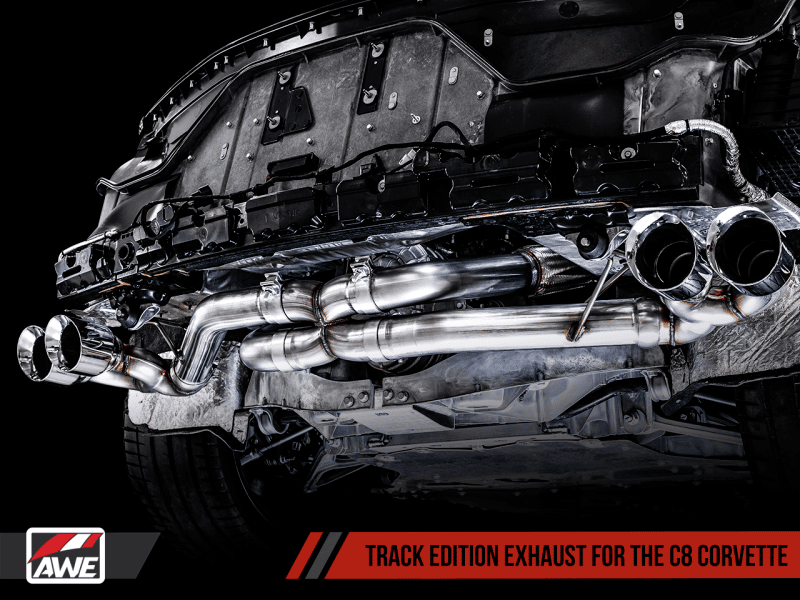 AWE Tuning 2020 Chevrolet Corvette (C8) Track Edition Exhaust - Quad Diamond Black Tips - Image 13