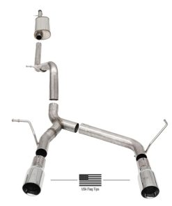 Alternative view of Corsa 18-21 Jeep Wrangler JLU 3.6L 2.75in Sport Cat-Back Exhaust w/ American Flag Tips