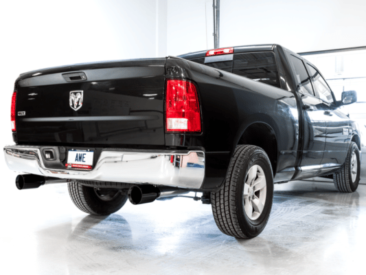Alternative view of AWE Tuning 09-18 RAM 1500 5.7L (w/o Cutout) 0FG Dual Rear Exit Cat-Back Exhaust - Diamond Black Tips