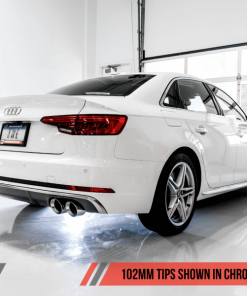 Alternative view of AWE Tuning Audi B9 S4 SwitchPath Exhaust - Non-Resonated (Silver 102mm Tips)