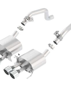 Alternative view of Borla 2014 Chevy Corvette C7 w/ AFM w/o NPP S Type Rear Section Exhaust Quad Rd RL IC Tips