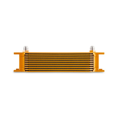 Alternative view of Mishimoto Universal -8AN 10 Row Oil Cooler - Gold
