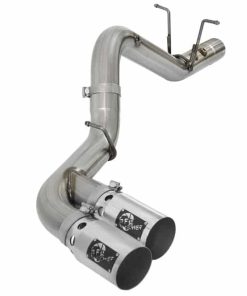 aFe Victory Series 4in 409-SS DPF-Back Exhaust w/ Dual Polished Tips 2017 GM Duramax V8-6.6L(td) L5P