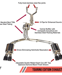 AWE Tuning Audi C7 / C7.5 S7 4.0T Touring Edition Exhaust - Polished Silver Tips