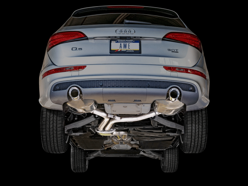 AWE Tuning Audi 8R Q5 3.0T Touring Edition Exhaust Dual Outlet Diamond Black Tips - Image 8