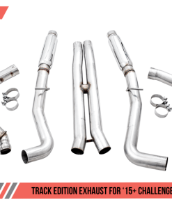 Alternative view of AWE Tuning 2015+ Dodge Challenger 6.4L/6.2L Supercharged Track Edition Exhaust - Use Stock Tips