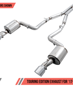 Alternative view of AWE Tuning 2017+ Dodge Charger 5.7L Touring Edition Exhaust - Resonated - Chrome Silver Tips