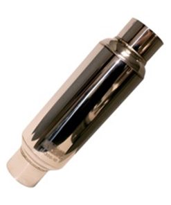 Kooks Universal 3in Round Muffler 14in Long. Pol SS