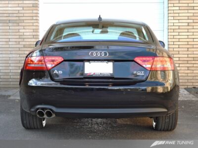 Alternative view of AWE Tuning Audi B8 A5 2.0T Touring Edition Single Outlet Exhaust - Polished Silver Tips