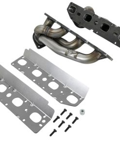 Alternative view of aFe Power Twisted Steel 304SS Shorty Header 09-18 Dodge Challenger / Charger V8-5.7L