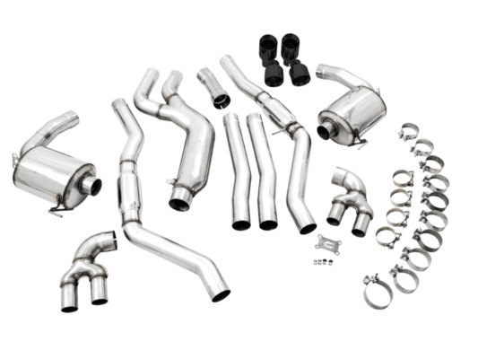 Alternative view of AWE Tuning 2019+ BMW M340i (G20) Resonated Touring Edition Exhaust - Quad Diamond Black Tips