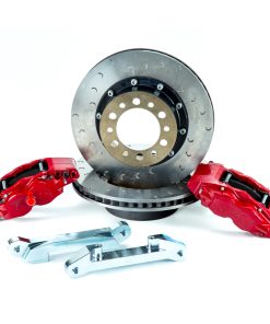 Alcon 07+ Jeep JK w/ 6x5.5in Hub 357x32mm Rotor 4-Piston Red Calipers Front Brake Upgrade Kit