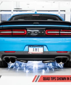 Alternative view of AWE Tuning 2015+ Dodge Challenger 6.4L/6.2L SC Track Edition Exhaust - Quad Diamond Black Tips