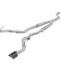 aFe POWER Takeda 2.5in 304 SS CB Exhaust w/ Carbon Fiber Tips 17-19 Infiniti Q60 V6-3.0L (tt)