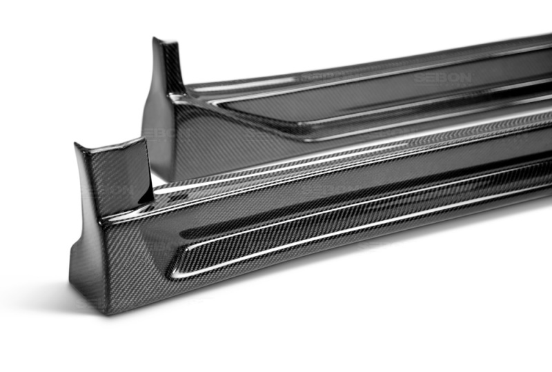 Seibon 02-03 Subaru WRX CW Carbon Fiber Side Skirts - Image 3