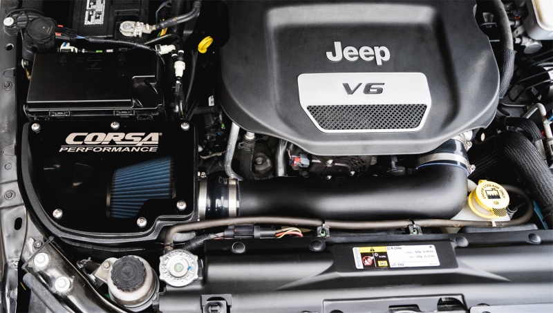 Corsa 12-18 Jeep Wrangler JK 3.6L V6 Closed Box Air Intake w/ MaxFlow 5 Oiled Filter - Image 2