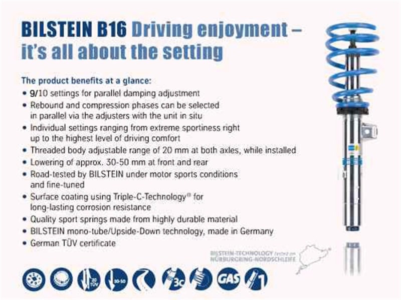 Bilstein B16 2010 Mercedes-Benz E350 Base Sedan Front and Rear Suspension Kit - Image 8